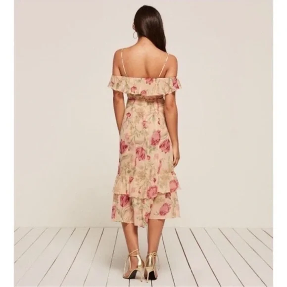 Reformation Odessa off the shoulder Dress "Botany" Floral 2 - Picture 14 of 15
